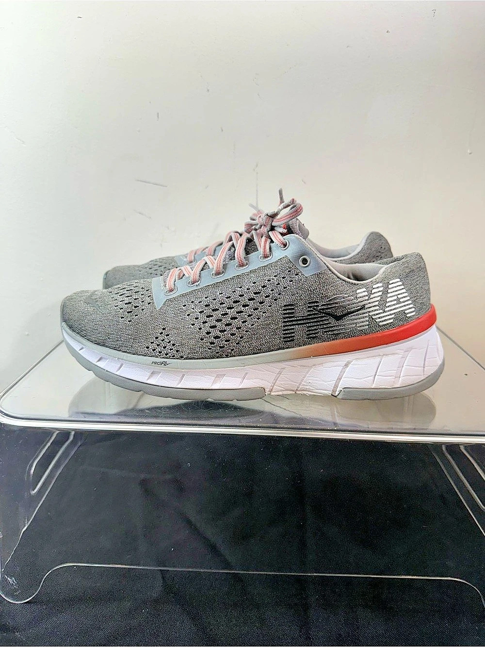 HOKA One One Women’s Running Shoes Size 7 Gray Coral PROFLY Sneakers